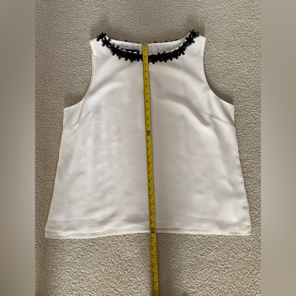 Talbots Elegant Cream Sleeveless Top Size XL - Picture 4 of 9